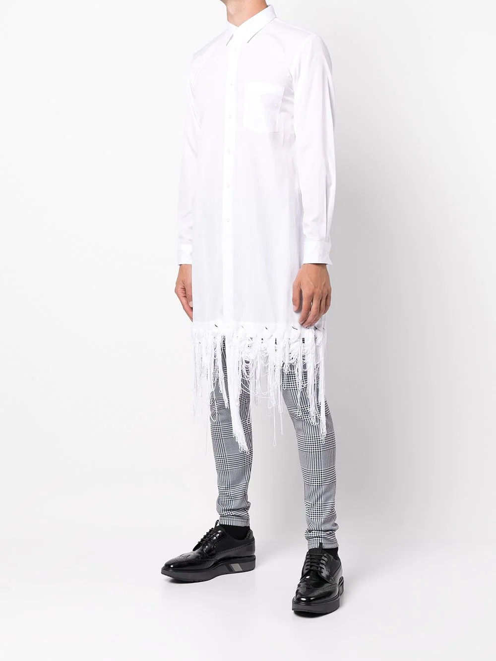 woven-frayed edge shirt - 3