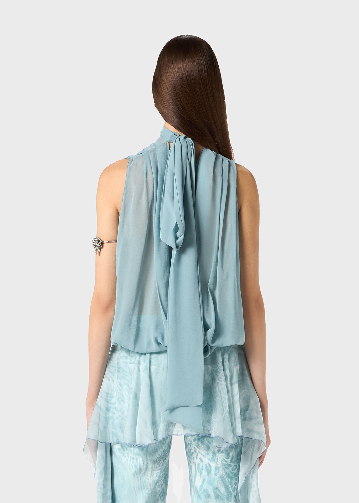GEORGETTE TOP WITH SCARF - 4