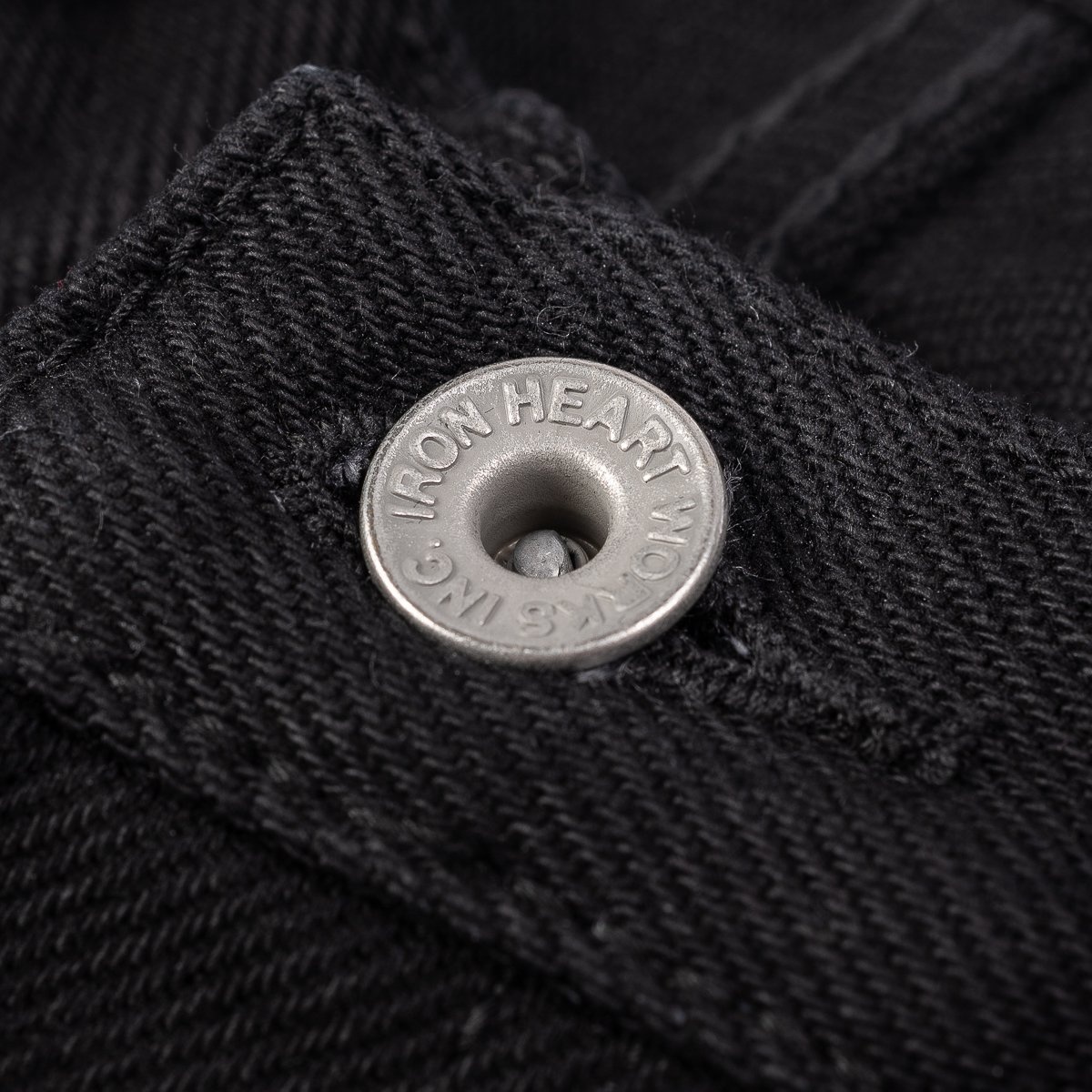 IH-666S-SBG 21oz Selvedge Denim Slim Straight Cut Jeans -  Superblack (Fades To Grey) - 8