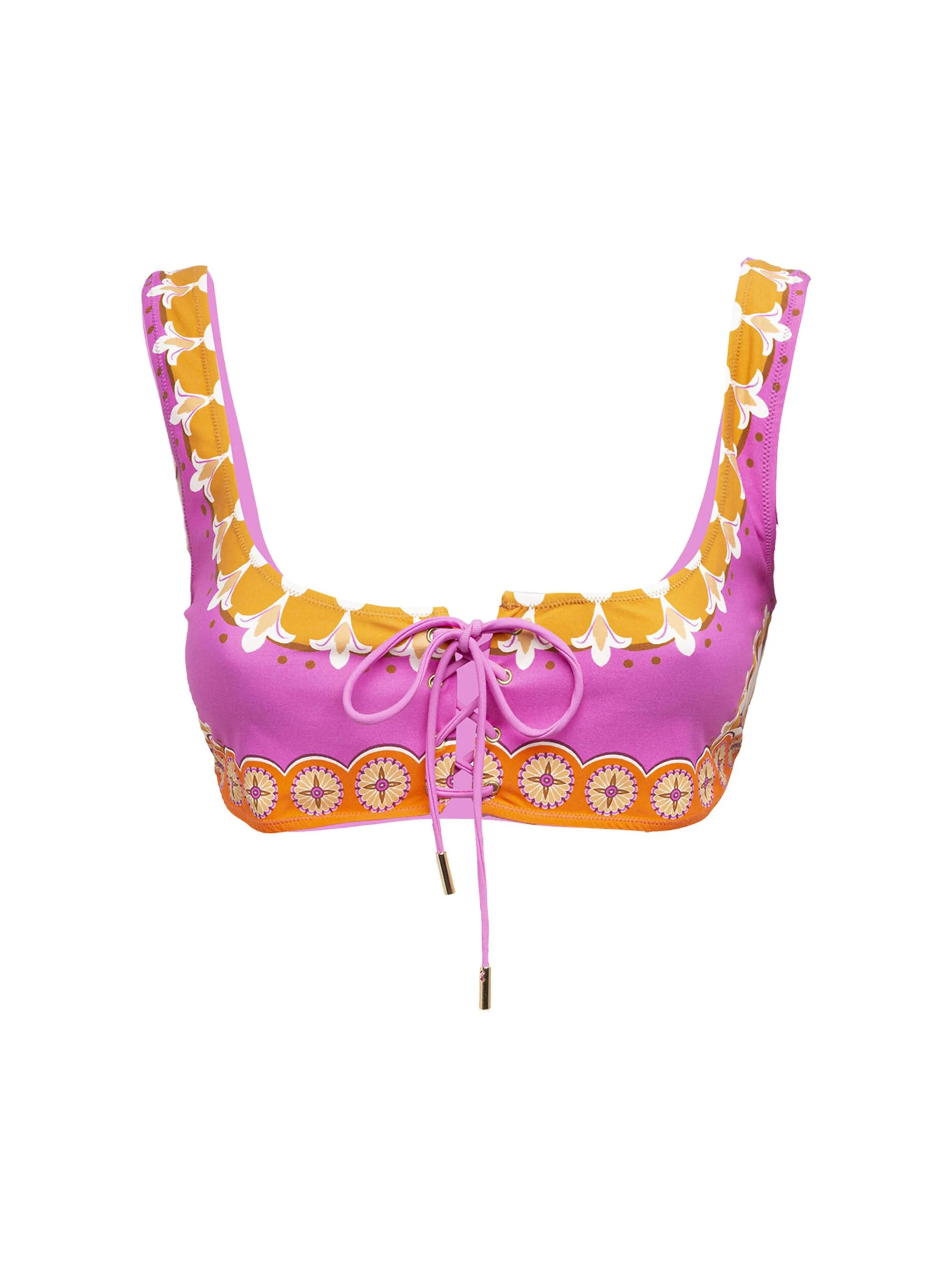 Women's Sunset Bikini Top - Napoli Plates Placee Pink - 1