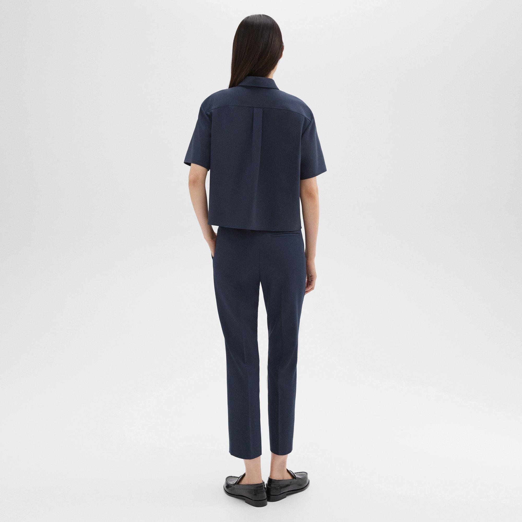 High-Waist Slim Crop Pant in Oxford Wool - 4