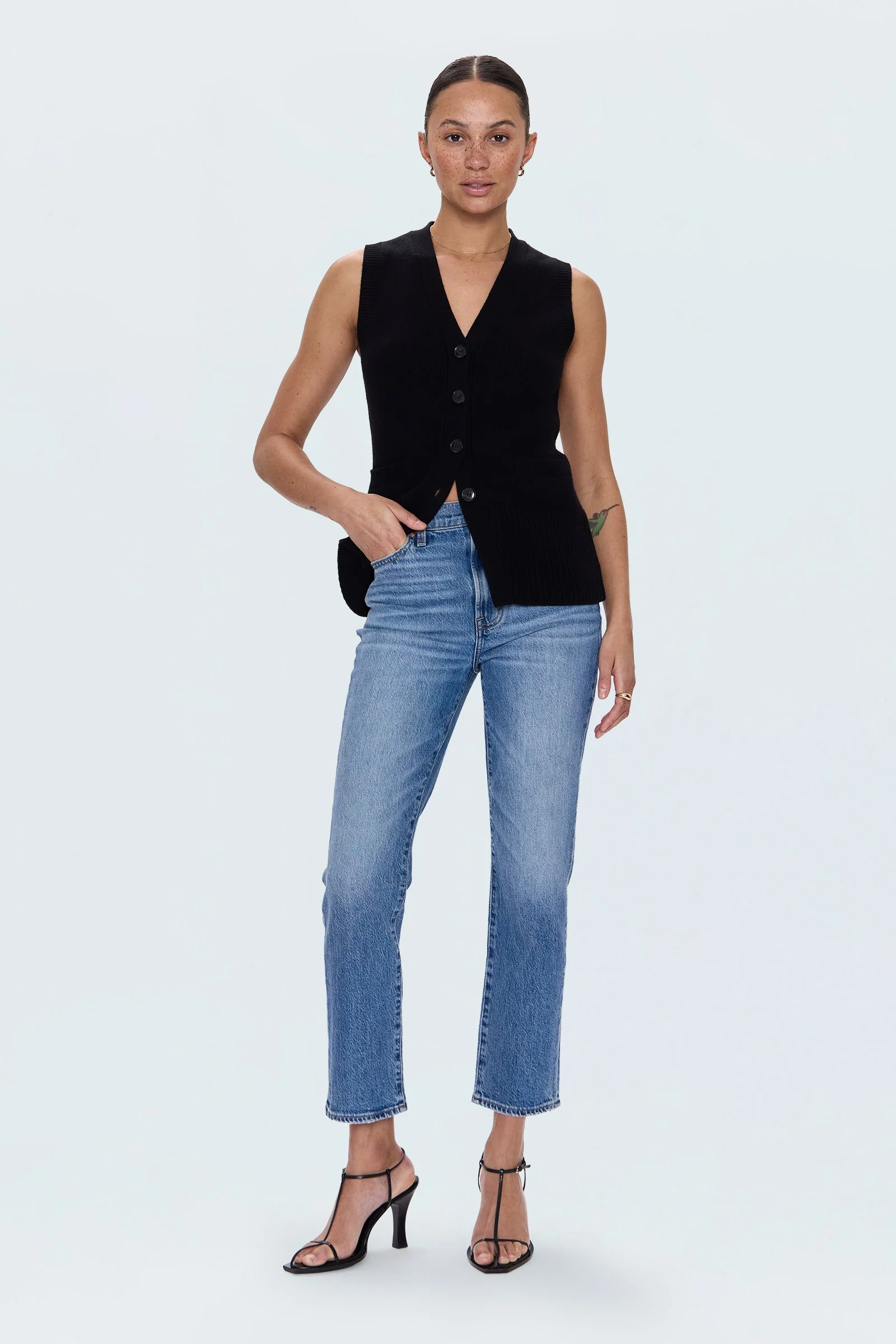 BRI HIGH RISE SLIM STRAIGHT JEAN - CHARLESTON - 1
