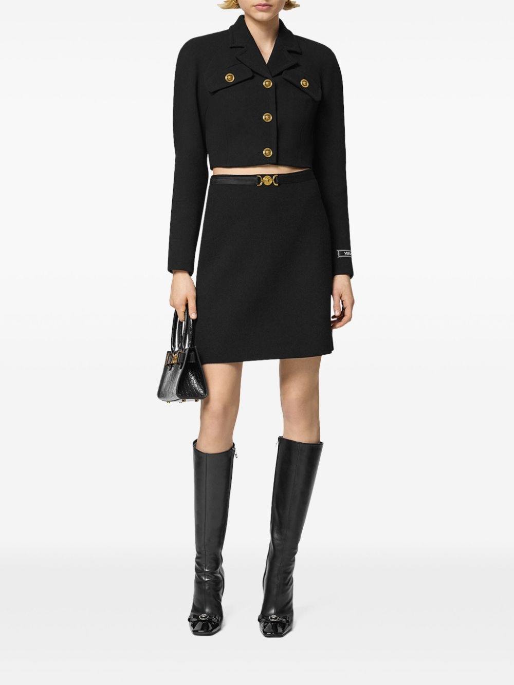 Medusa Head-buttons cropped jacket - 2