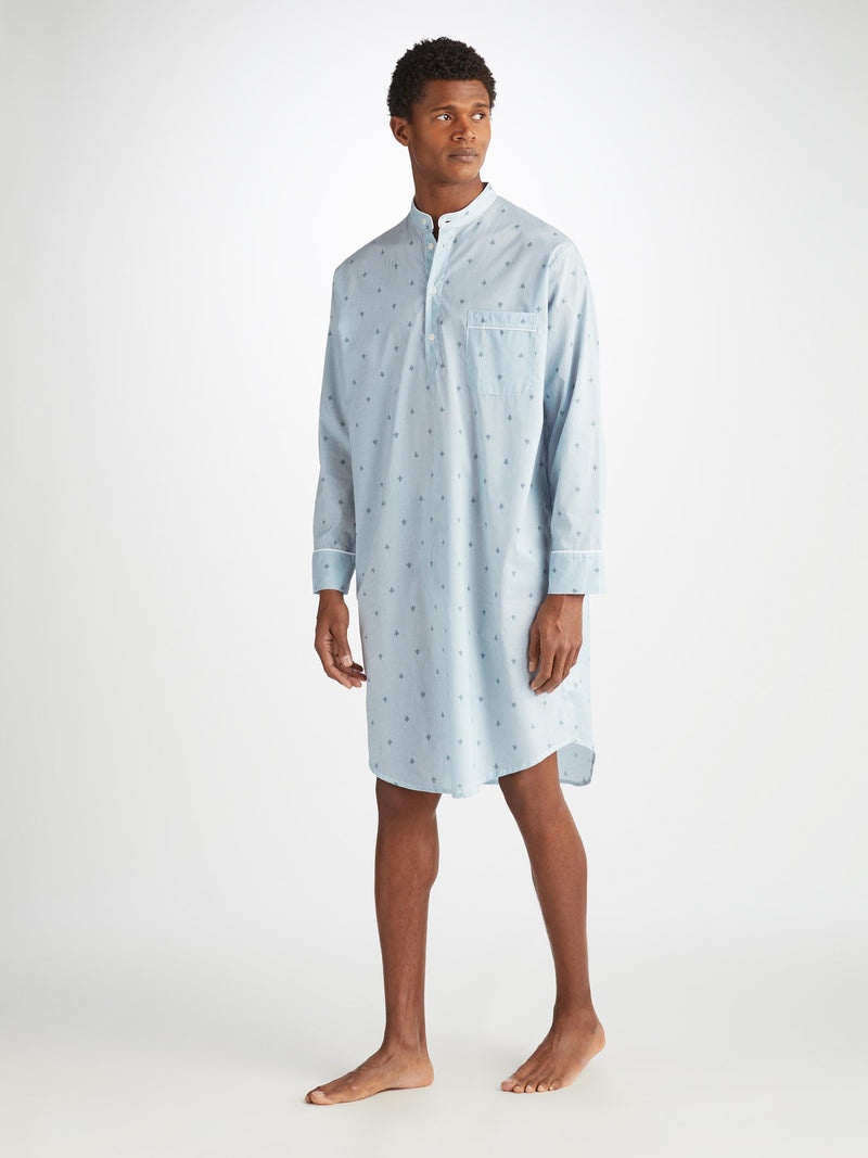 Men's Nightshirt Nelson 100 Cotton Batiste Blue - 2