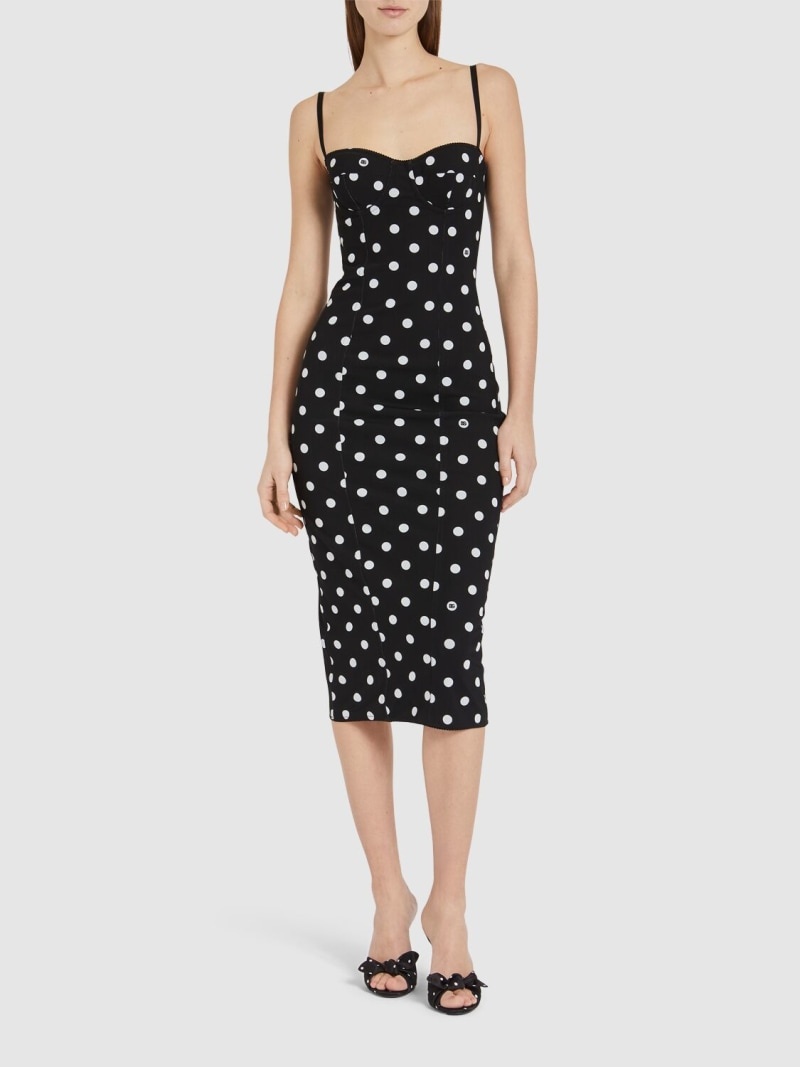 Polka dots printed midi dress - 2