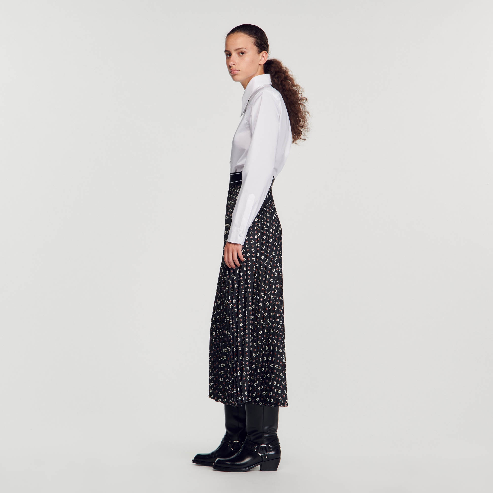 LONG PLEATED SKIRT - 7