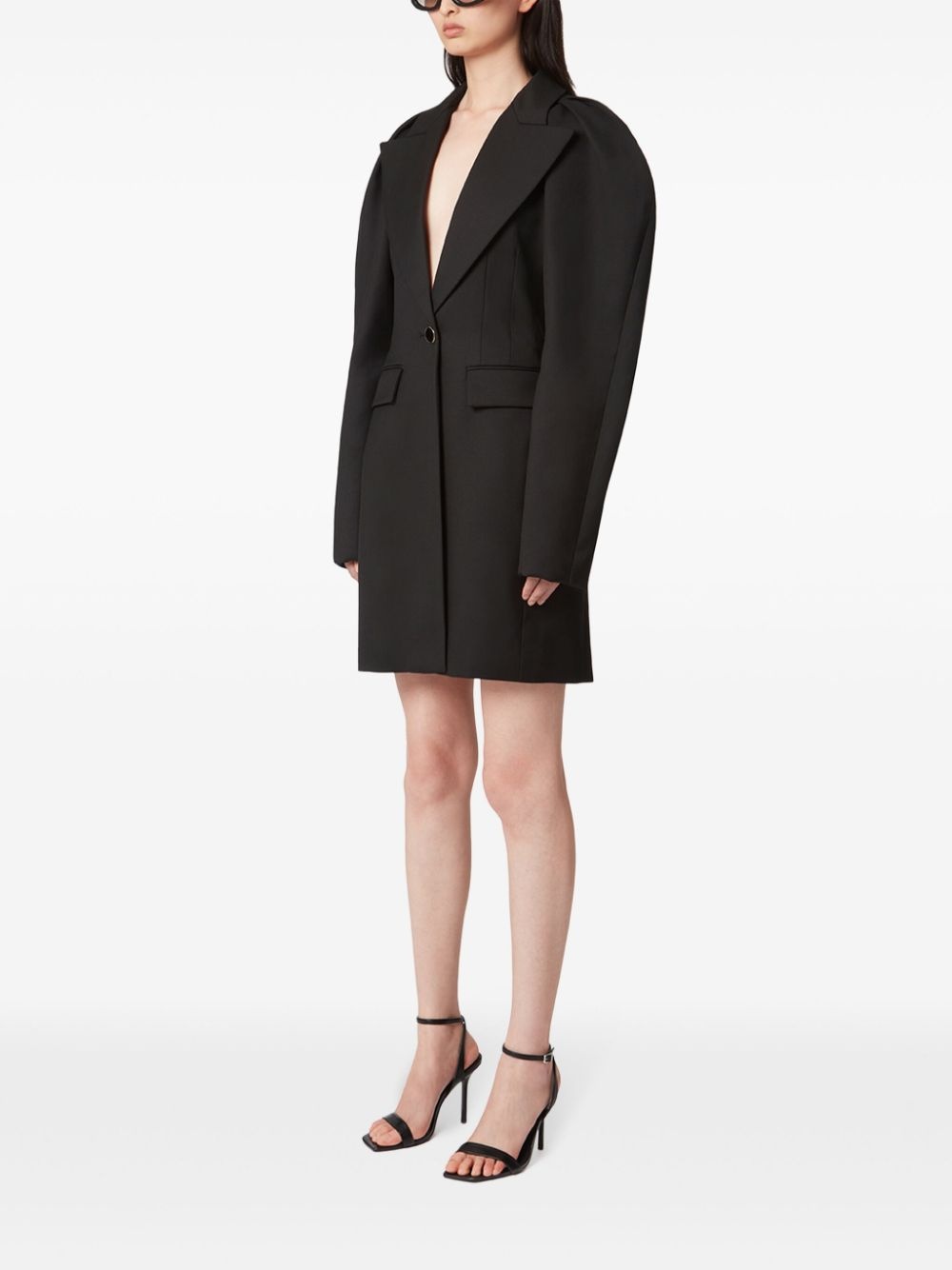 Halter cocoon-sleeve coat - 3