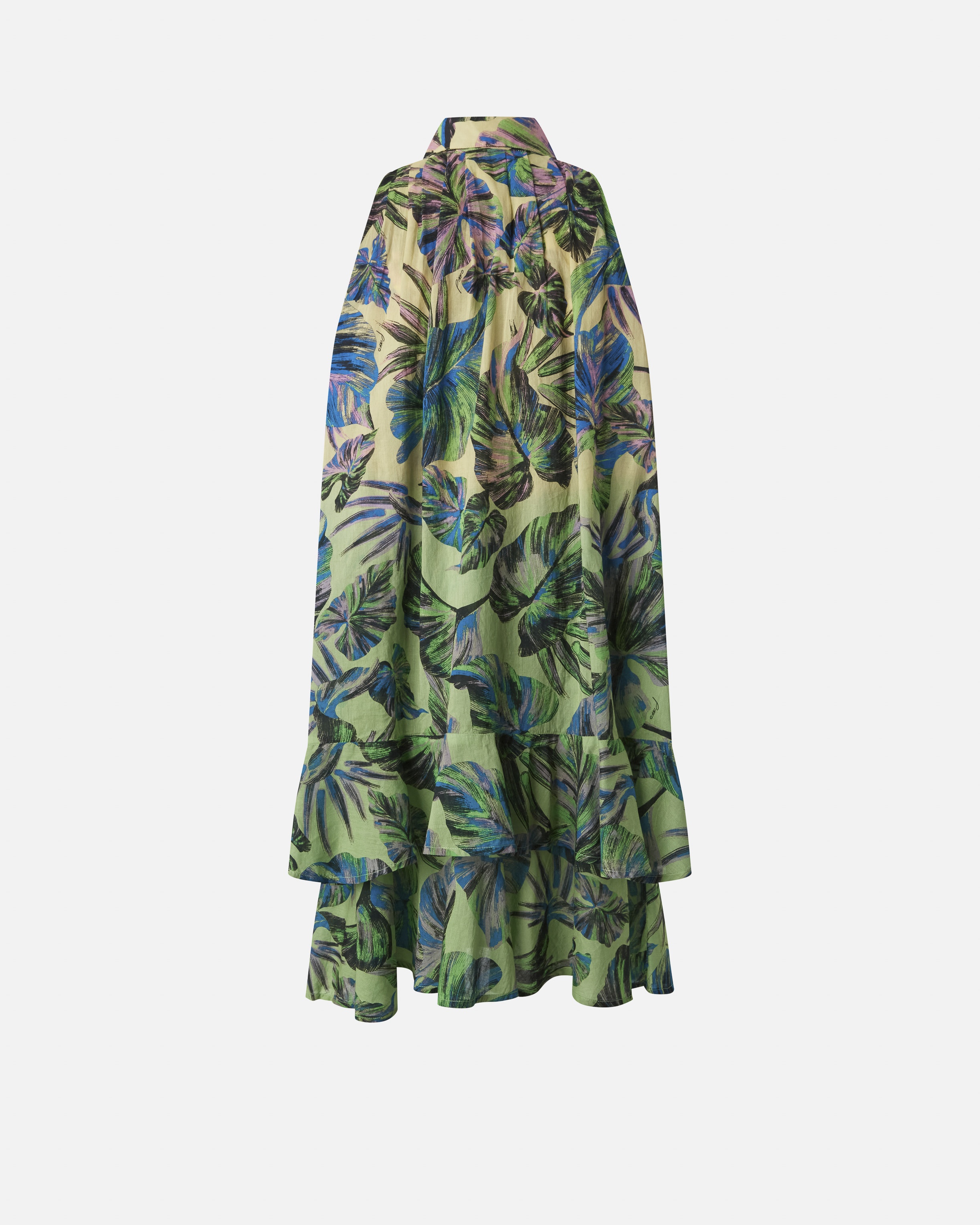 SLEEVELESS GRADIENT POLO DRESS WITH LEAF MOTIF - 6