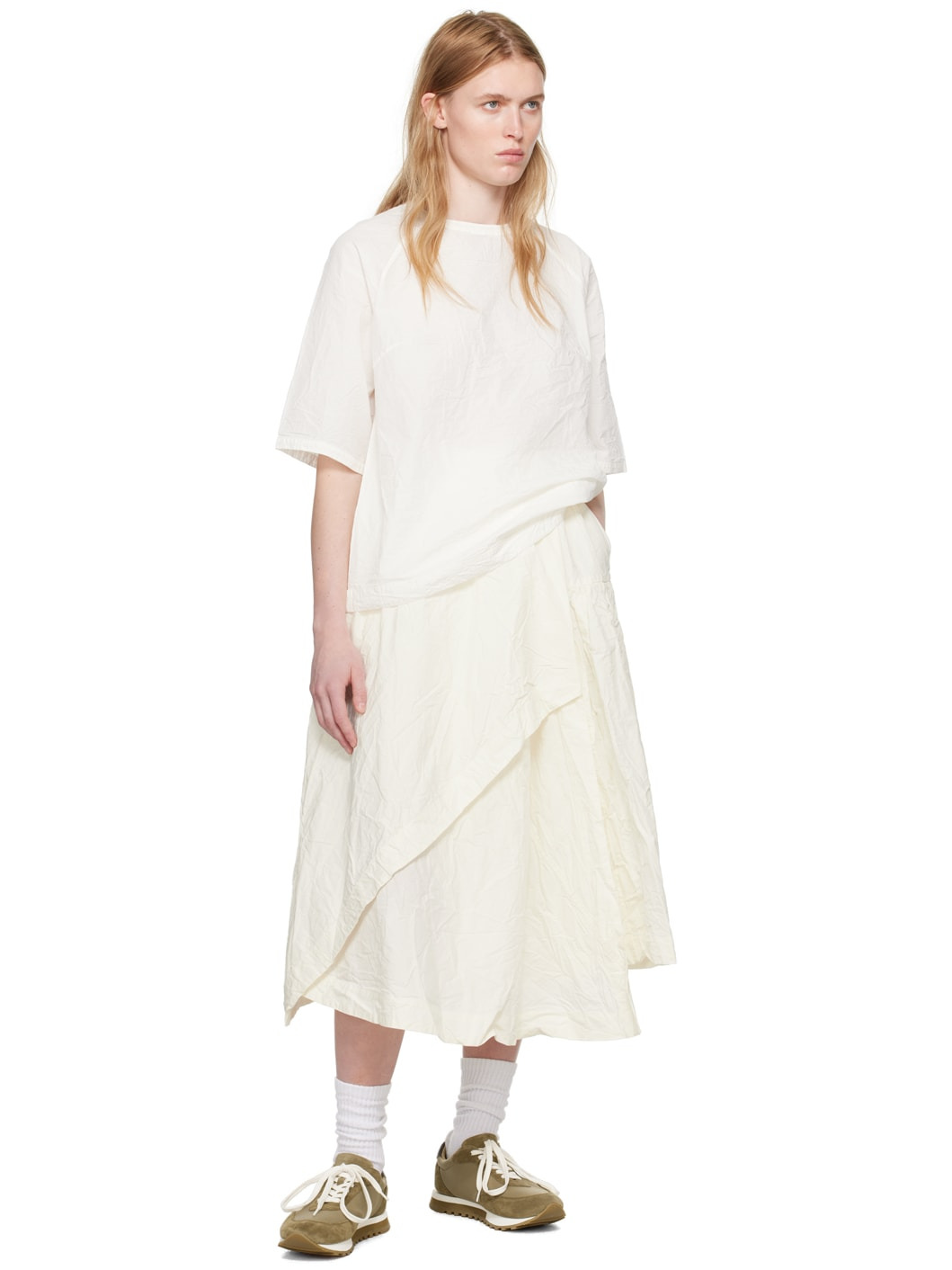White Javeline Midi Skirt - 4