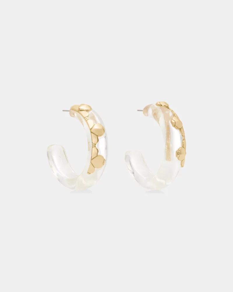 Spade Flower Lucite Hoops - 1