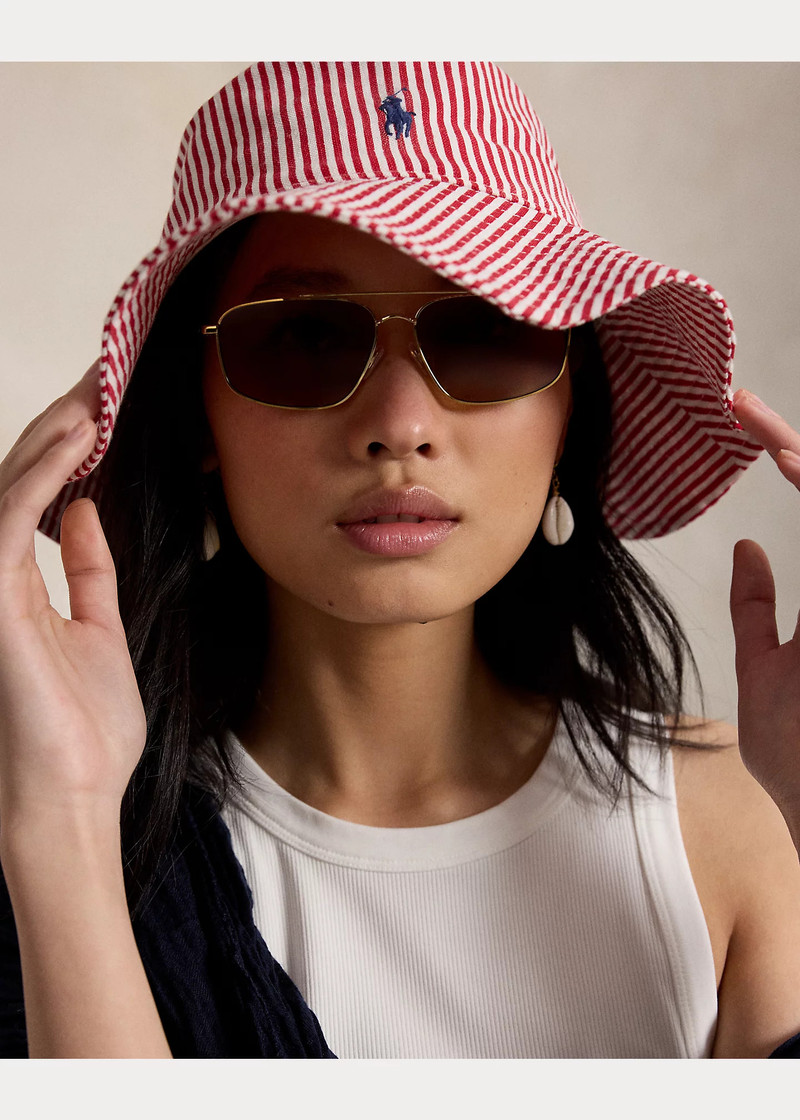 Striped Linen Sun Hat 4