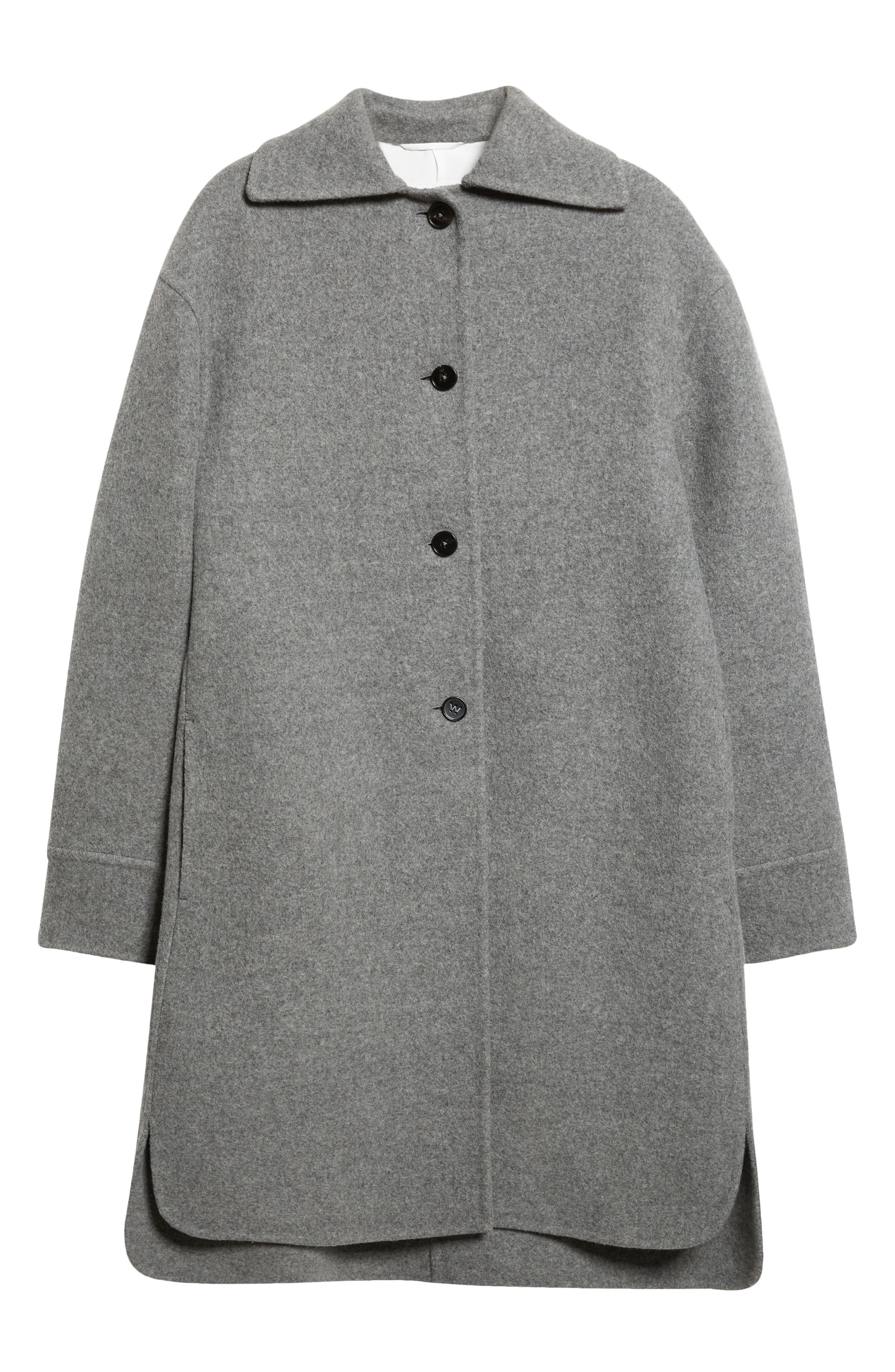 Jil Sander Relaxed Virgin Wool Coat in Pebble at Nordstrom - 7
