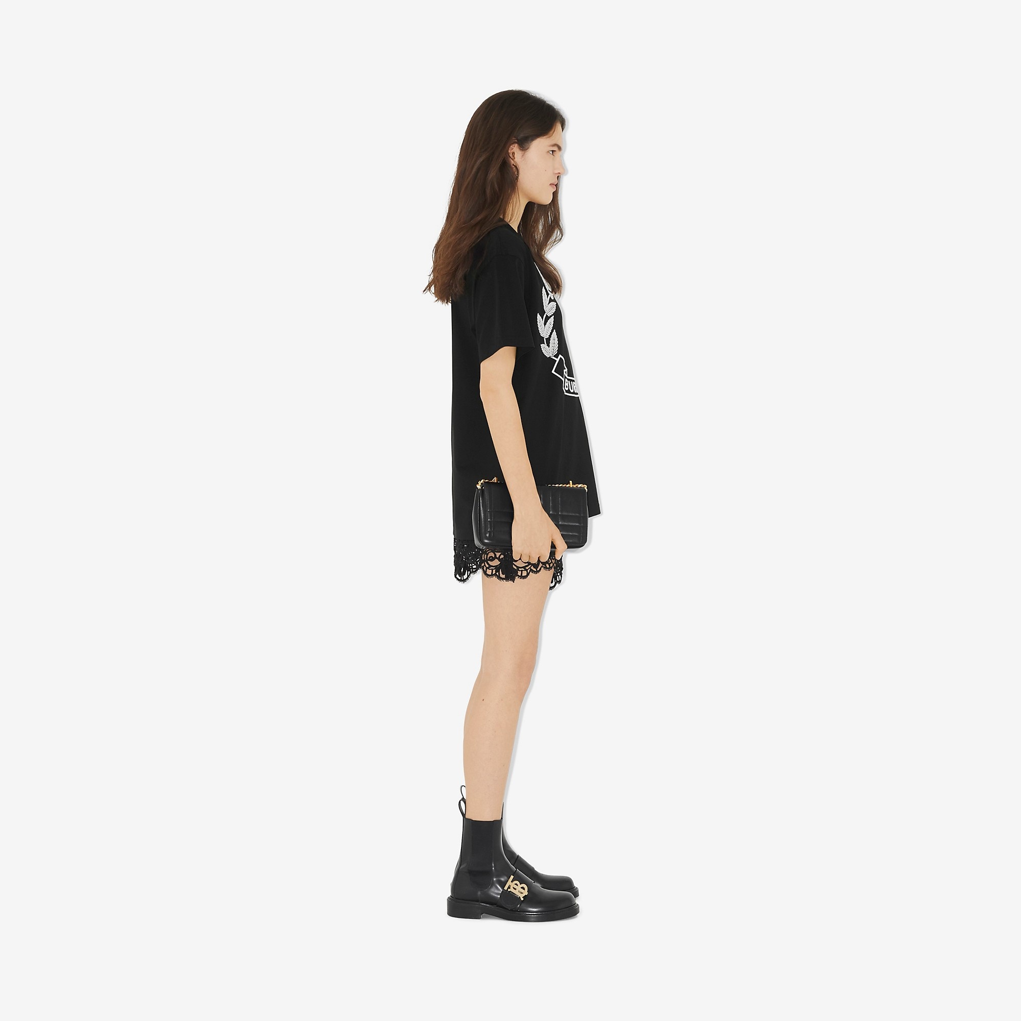 Oak Leaf Crest Cotton Oversized T-shirt - 3