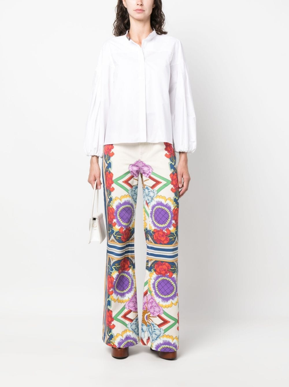 Liberty-print flared jeans - 2