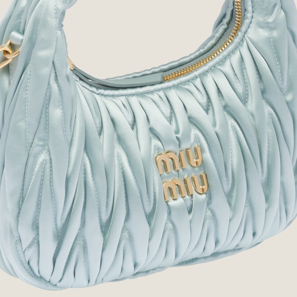 Wander matelassé satin mini hobo bag - 6