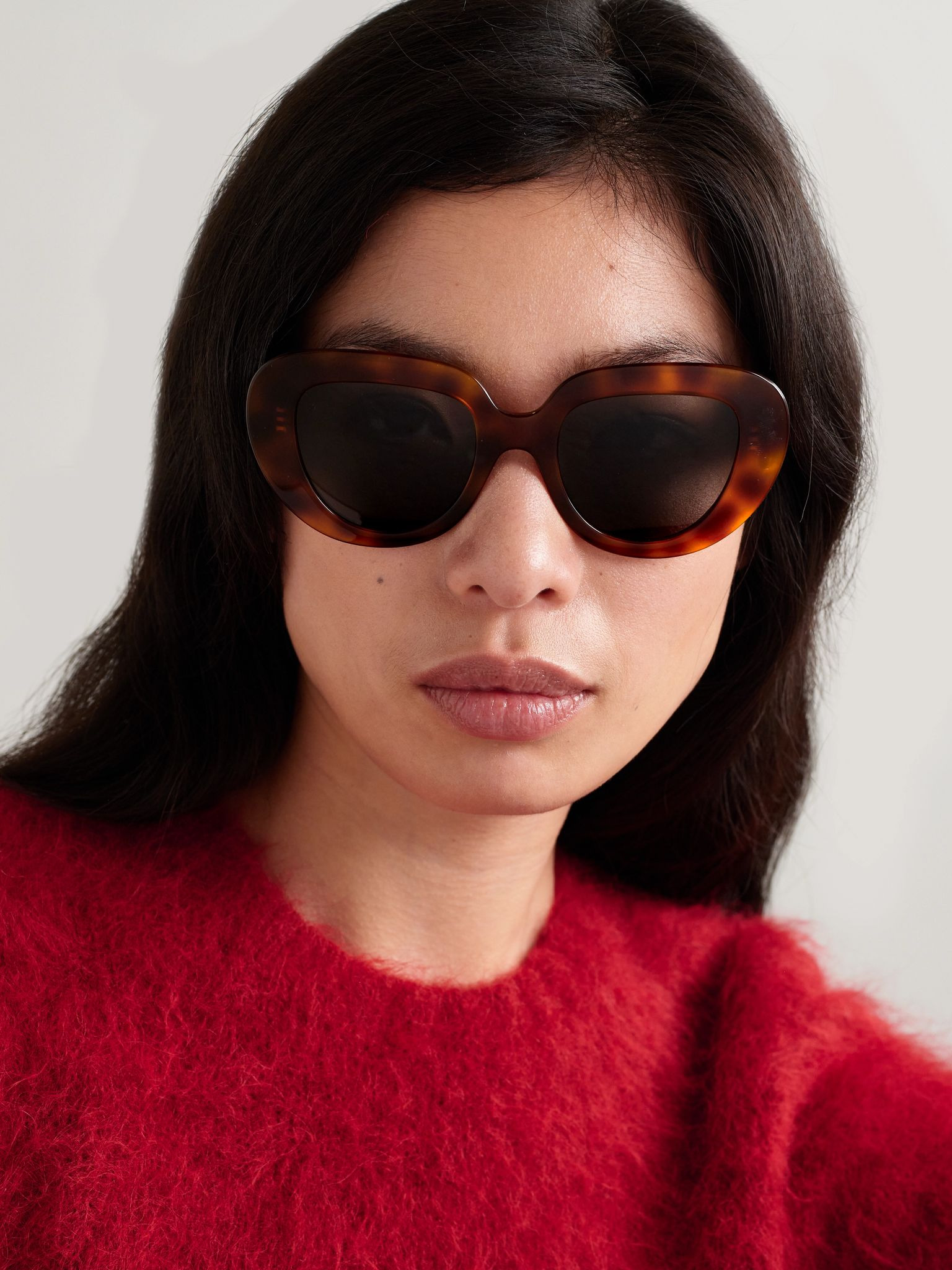 Oversized butterfly-frame tortoiseshell acetate sunglasses Tortoiseshell - 2