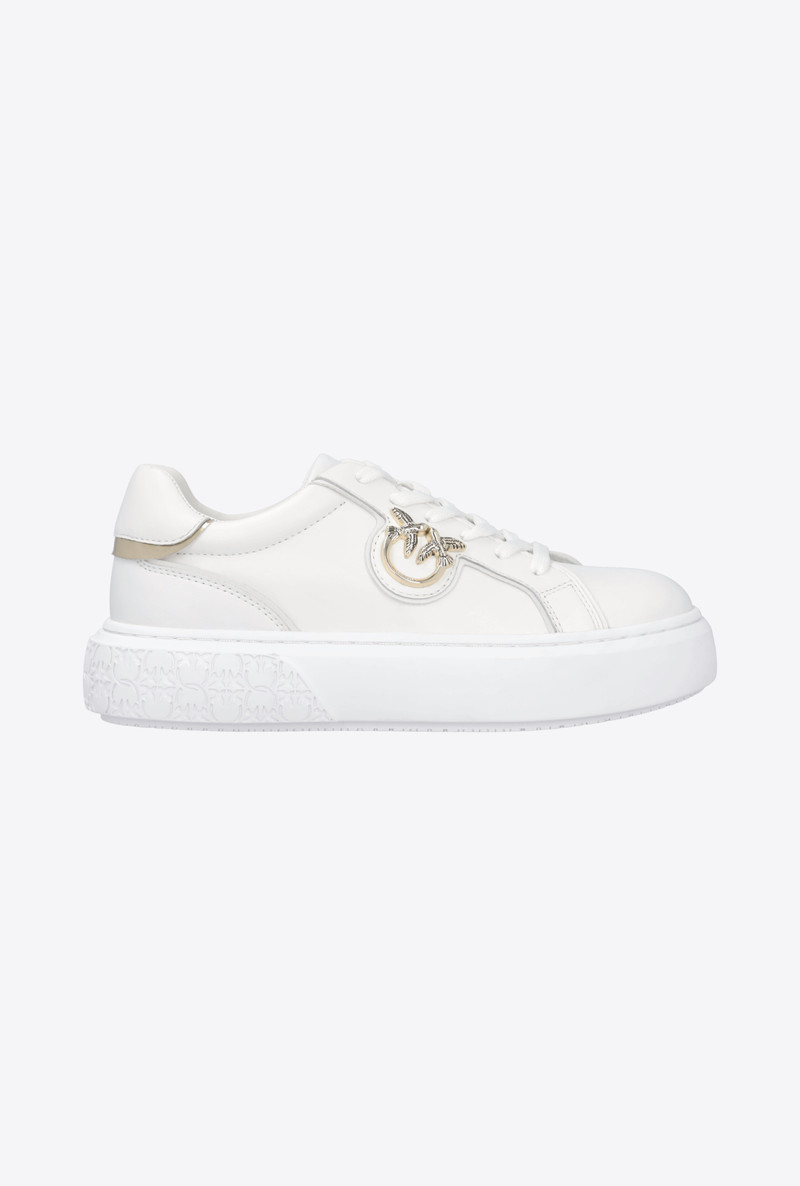 LEATHER SNEAKERS WITH LOVE BIRDS PLAQUE 1
