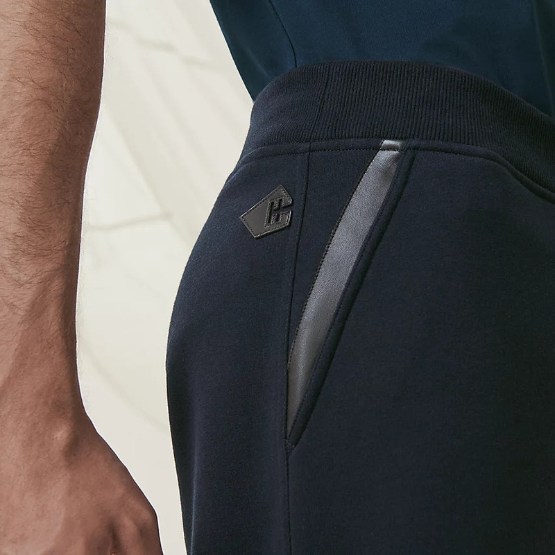 Jogging pants with leather detail 4