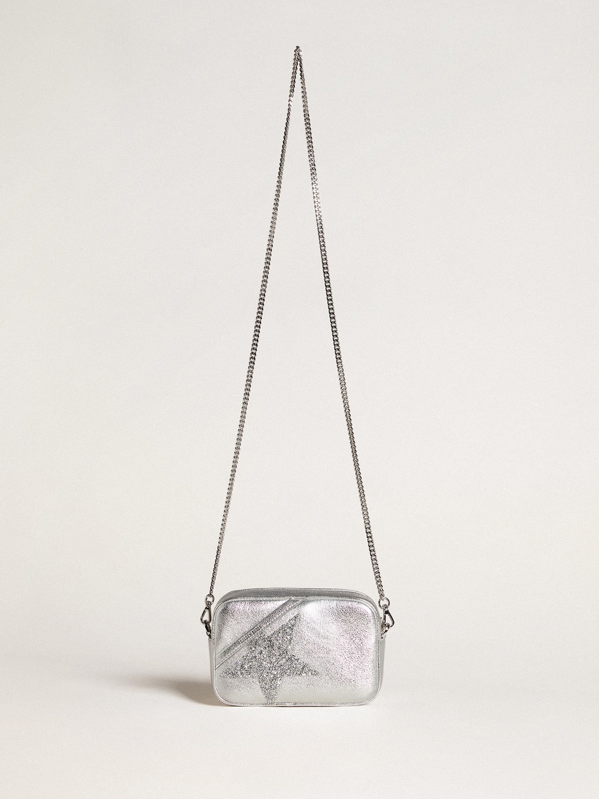 Mini Star Bag in silver metallic leather with Swarovski crystal star - 2