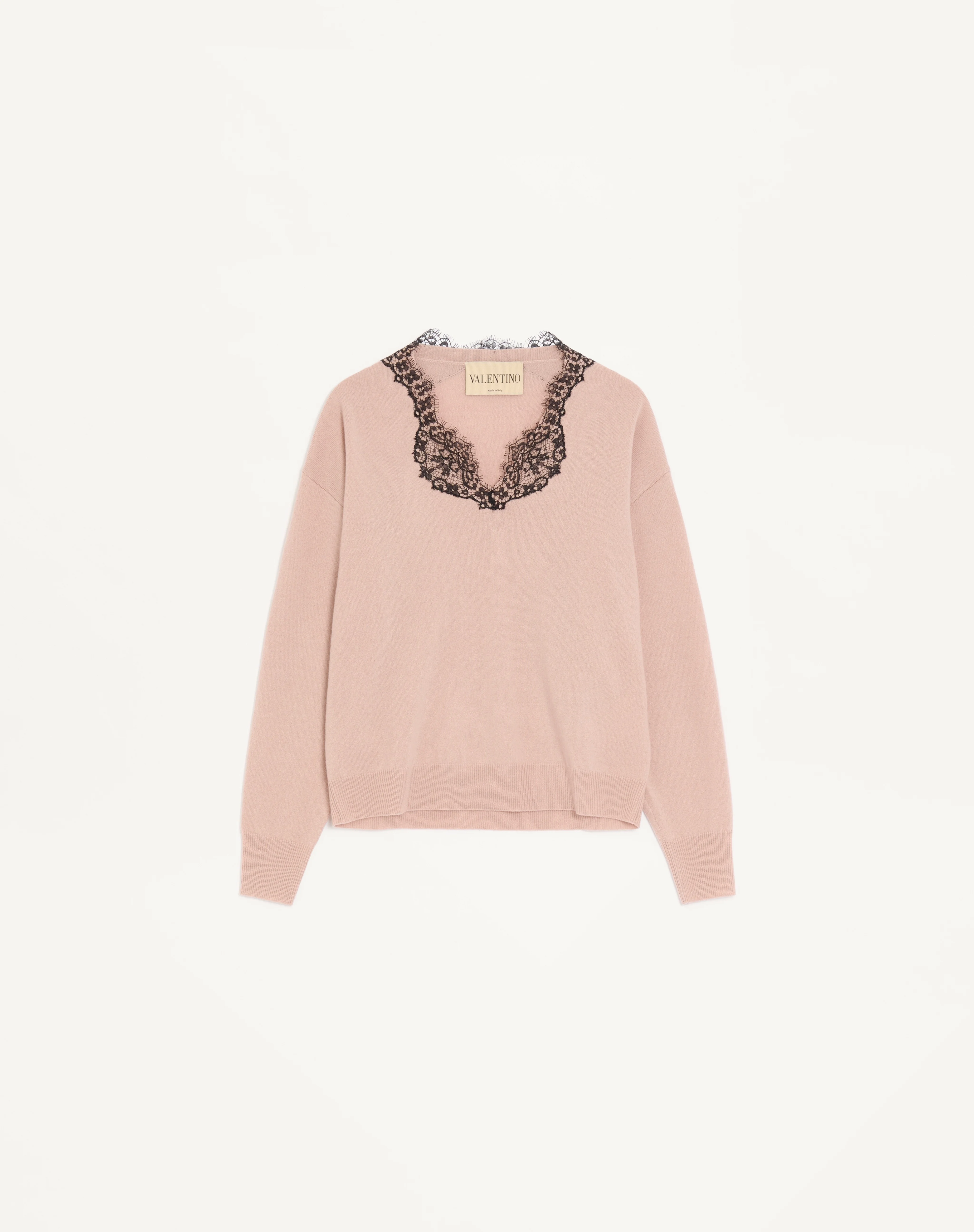 CASHMERE JUMPER WITH LACE - 1