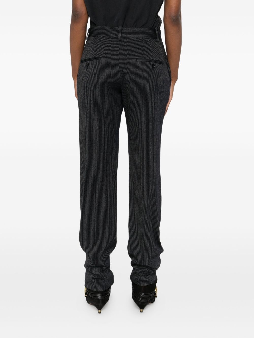 pinstripe pleated trousers - 4