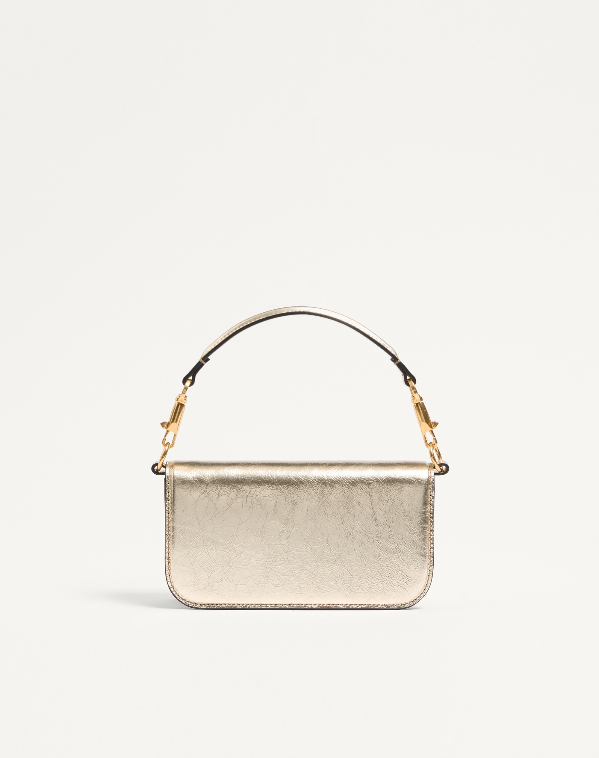 SMALL VALENTINO GARAVANI LOCÒ METALLIC CALFSKIN SHOULDER BAG - 4
