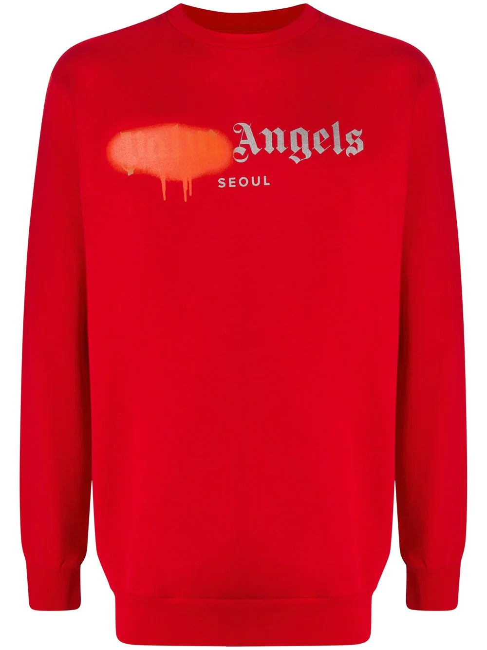 sprayed logo print sweatshirt - 1