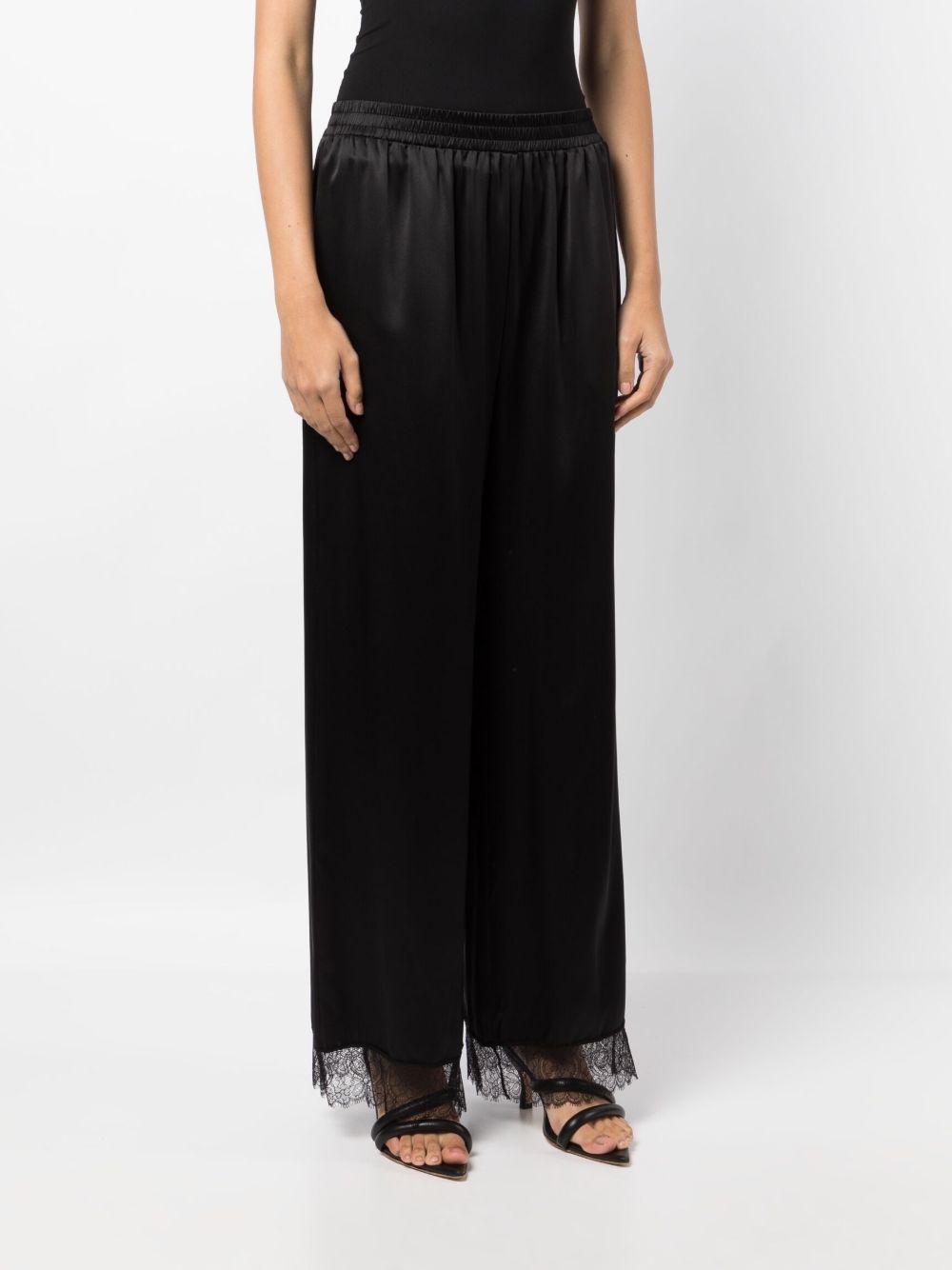 elasticated-waistband silk trousers - 3