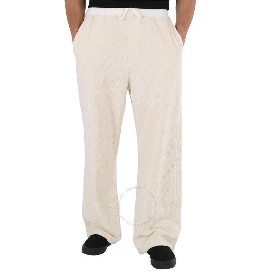 Ambush Asparagus White Cotton Blend Monogram Sweatpants - 3