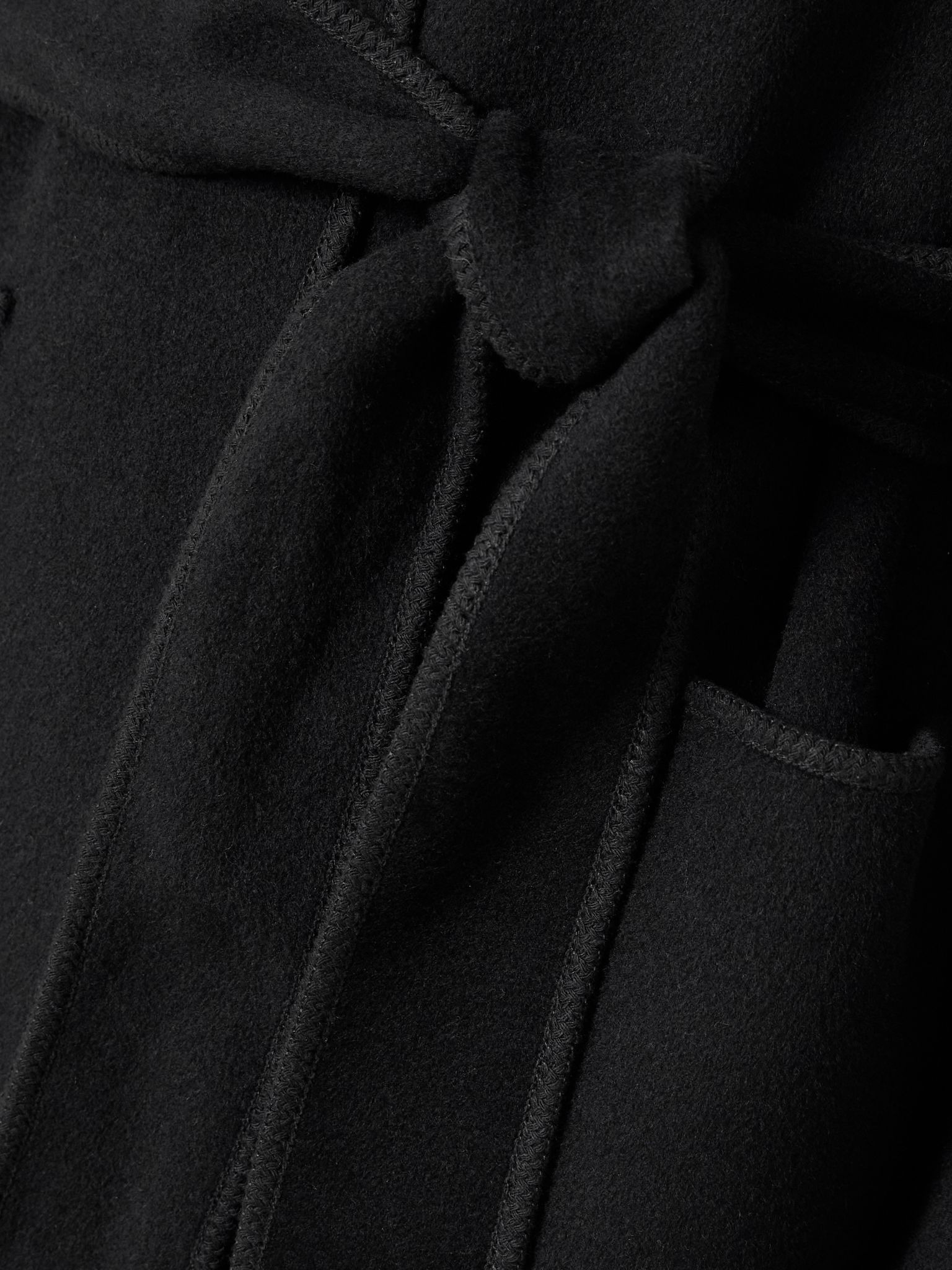 Belted wool coat Black - 5