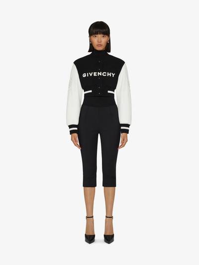Givenchy GIVENCHY CROPPED VARSITY JACKET IN WOOL AND LEATHER outlook