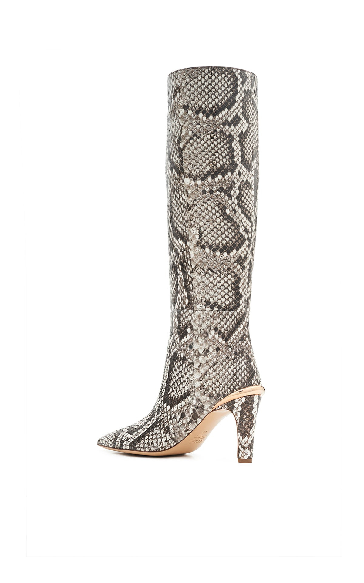 Aura High Heel Stiletto Tall Boot in Black & White Inversa™ Snakeskin - 4