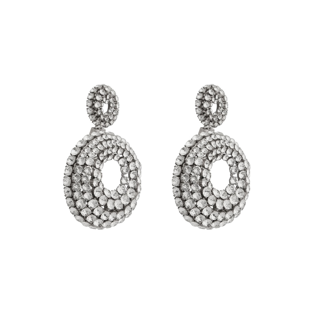Women's Palazzo Round Earrings in Antique Silver - 4