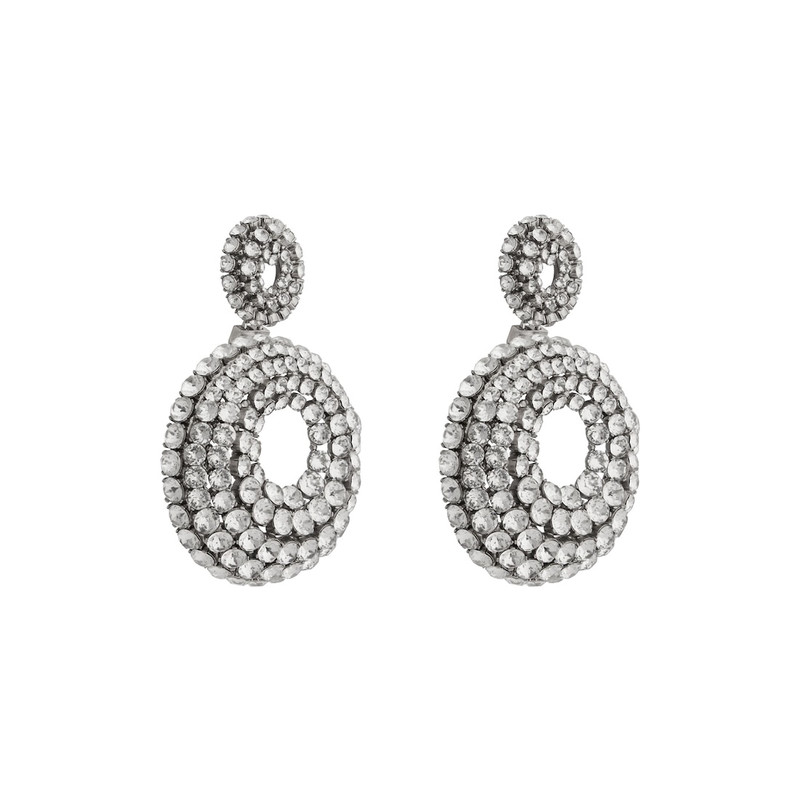 Women's Palazzo Round Earrings in Antique Silver 4