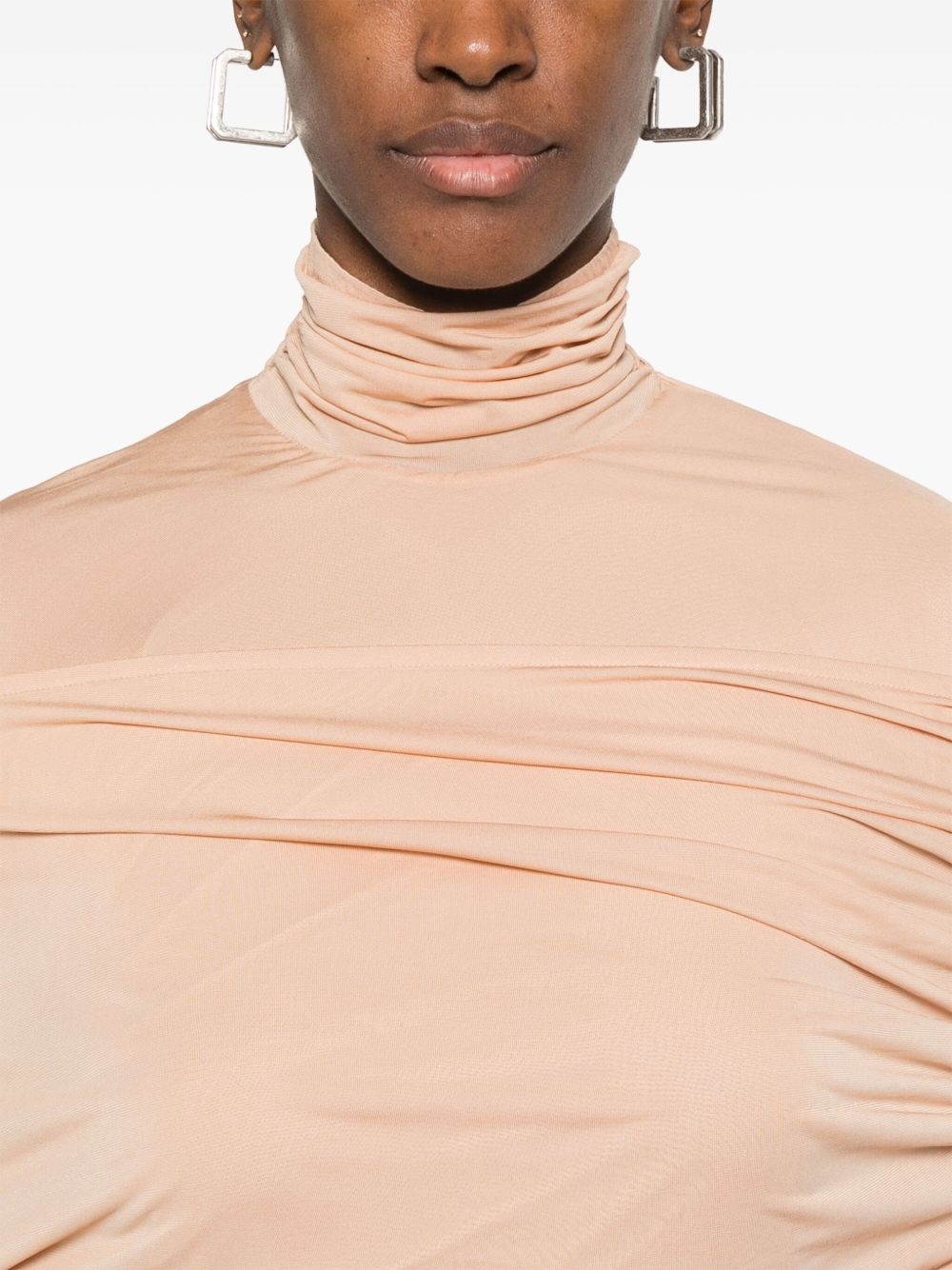 ruched sheer midi dress - 5