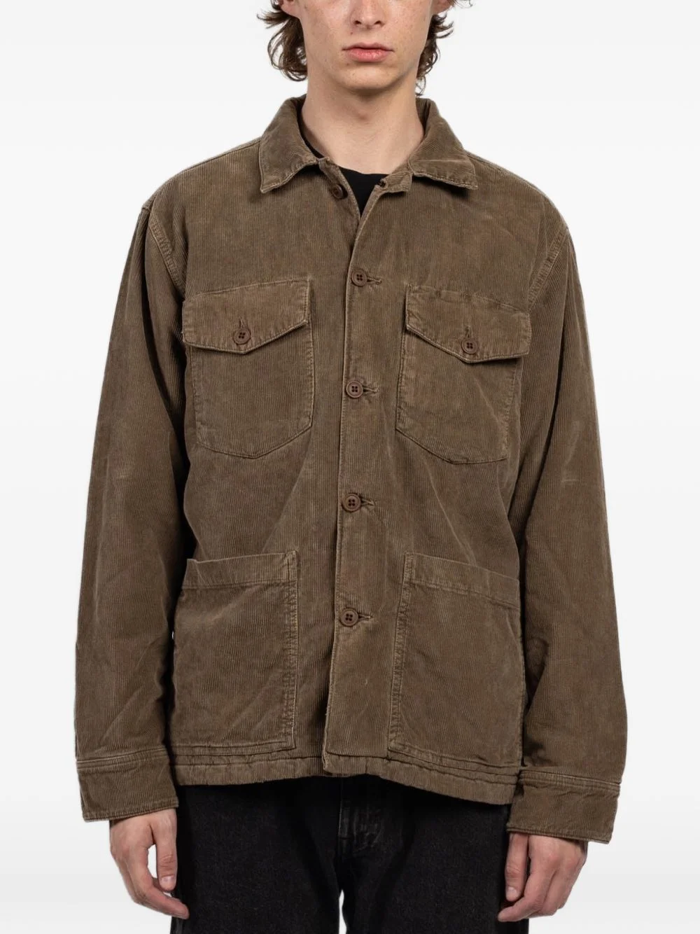 buttoned corduroy jacket - 1