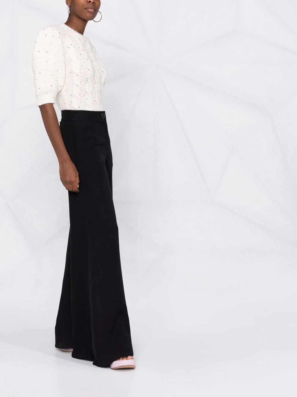 high-waisted flared trousers - 4
