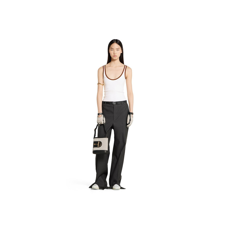 GUCCI Cotton tank top with Web outlook