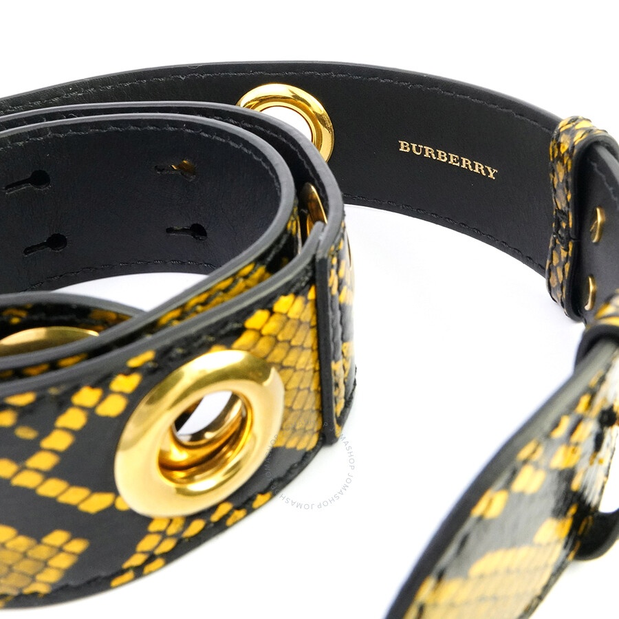 Burberry Ladies Amber Yellow Croco-embossed Leather Bag Strap - 3