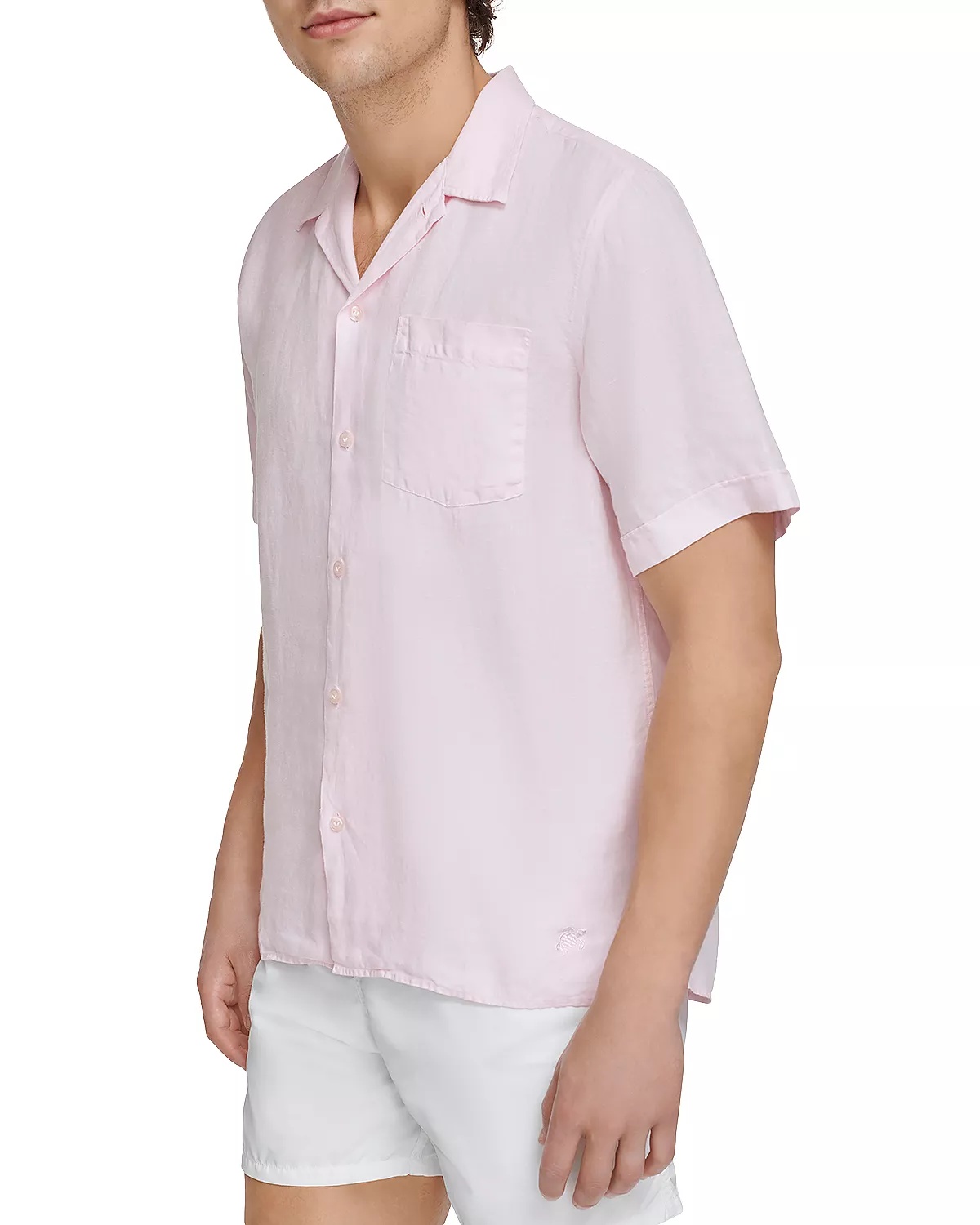 Short Sleeved Solid Linen Shirt - 3
