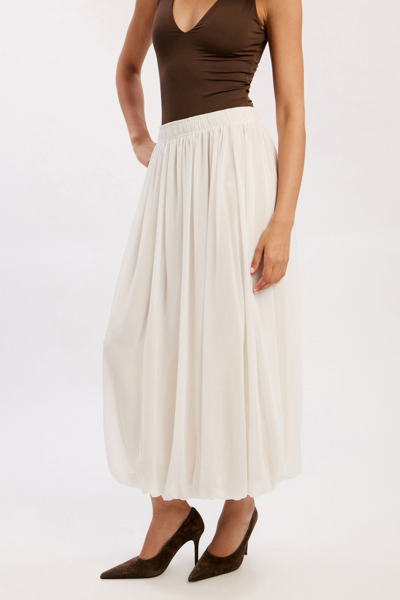 Corina Chiffon Maxi Skirt In Ivory 3