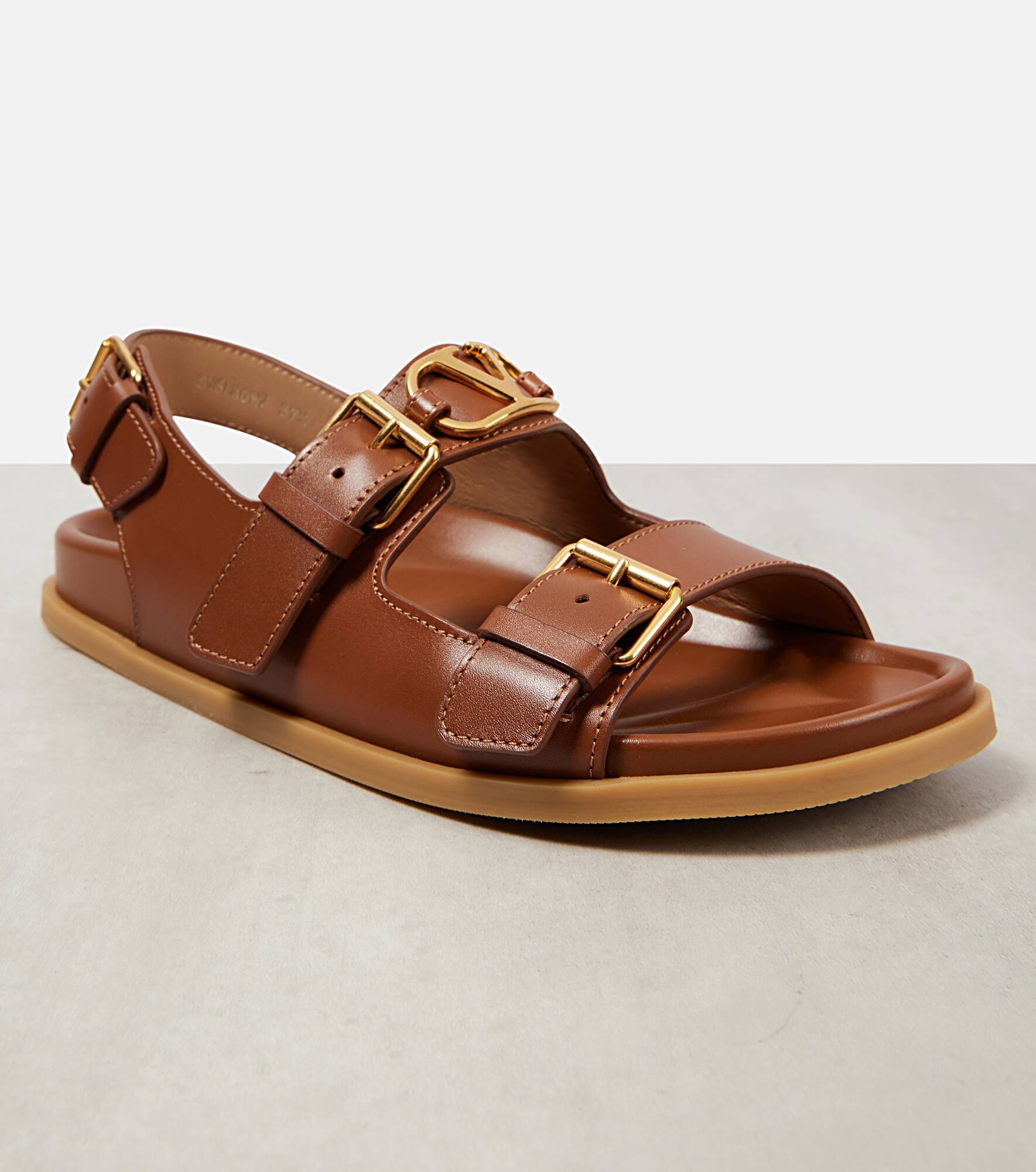 VLogo Signature leather sandals - 5