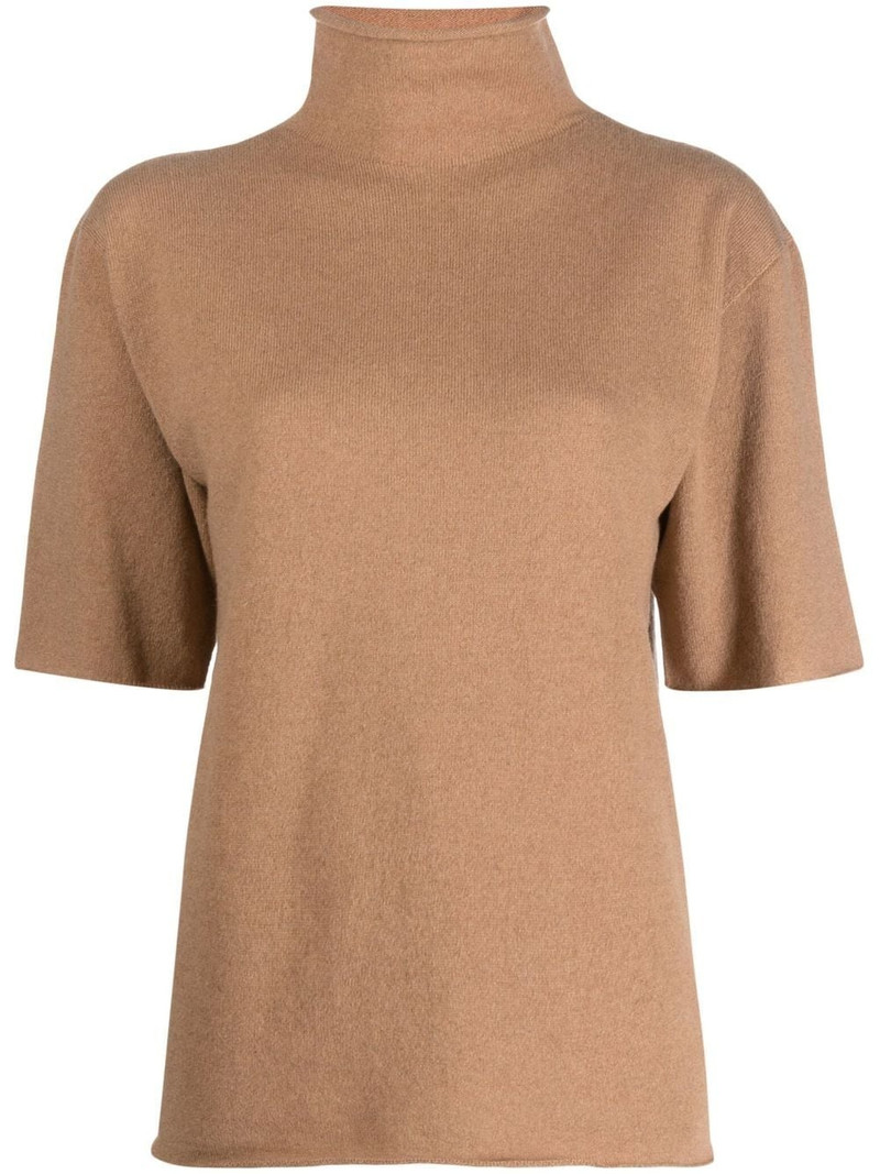 short-sleeved roll-neck knitted top 1