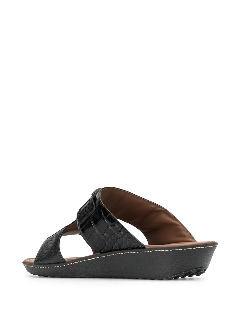 croc-effect leather sandals - 3