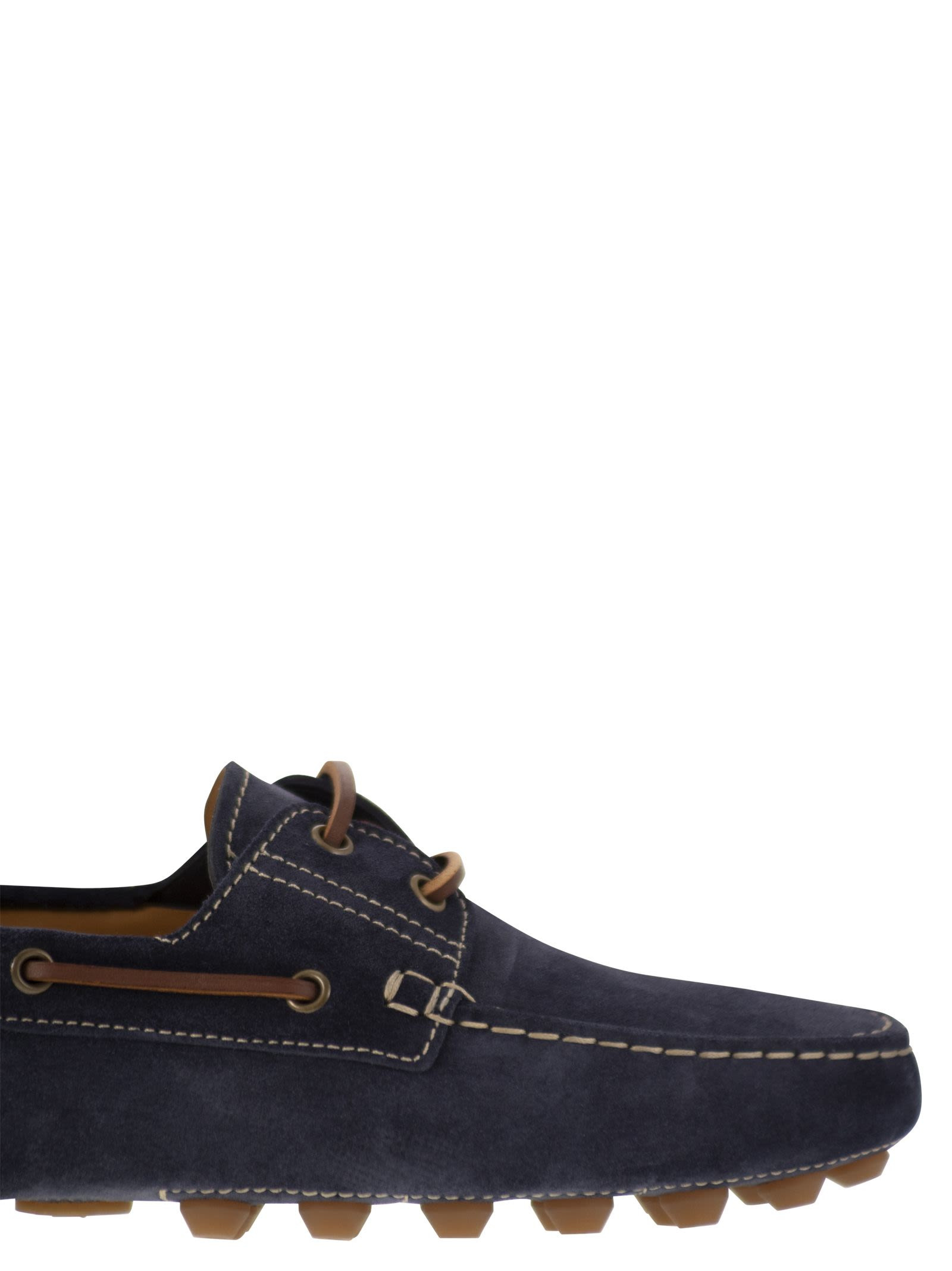 Tod's Men Rubber Bubble Suede Boat - 6