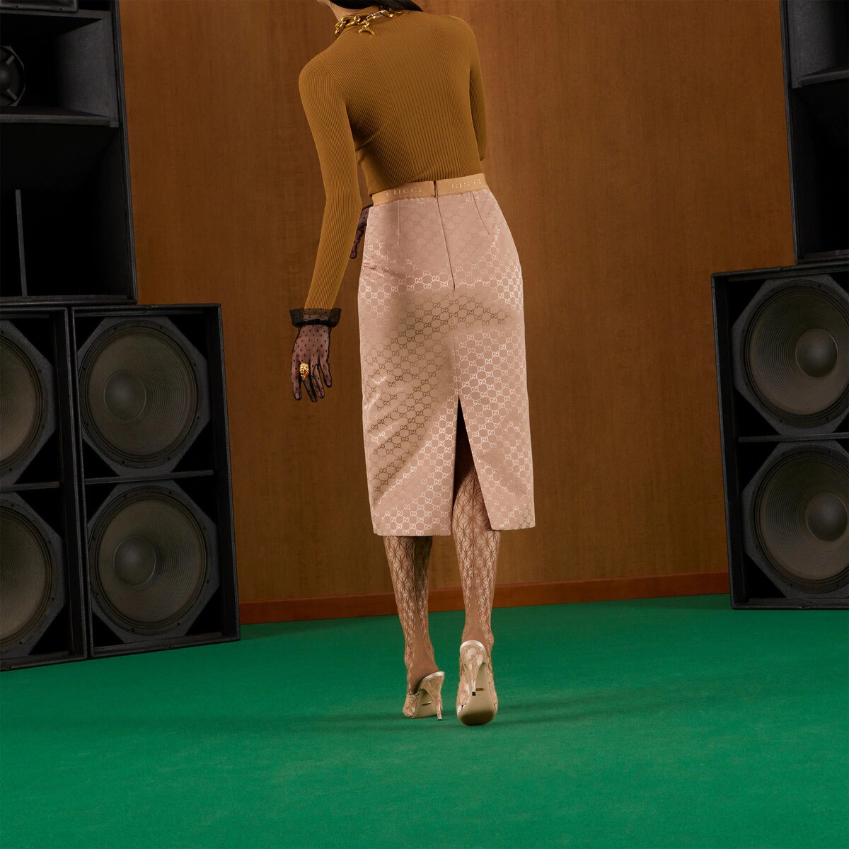 Light GG canvas midi-skirt - 7