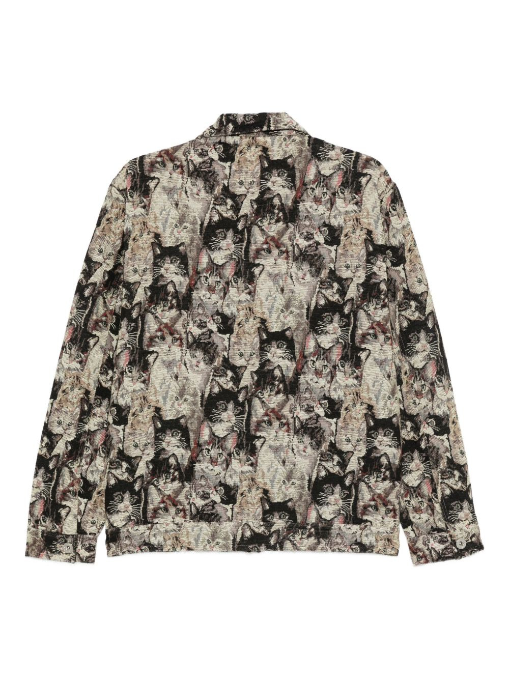 cat-motif jacquard jacket - 3