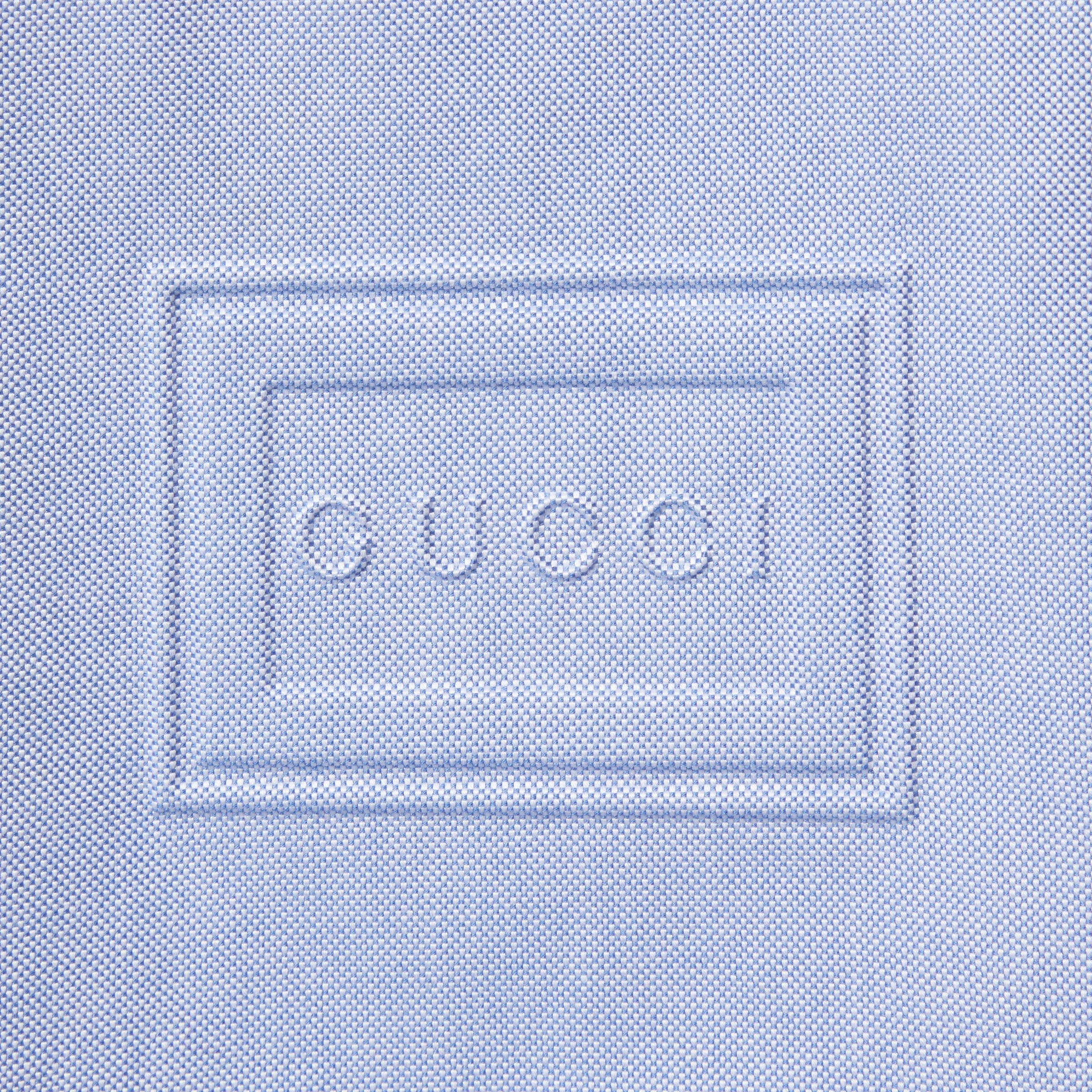 Oxford cotton shirt with embossed label - 6