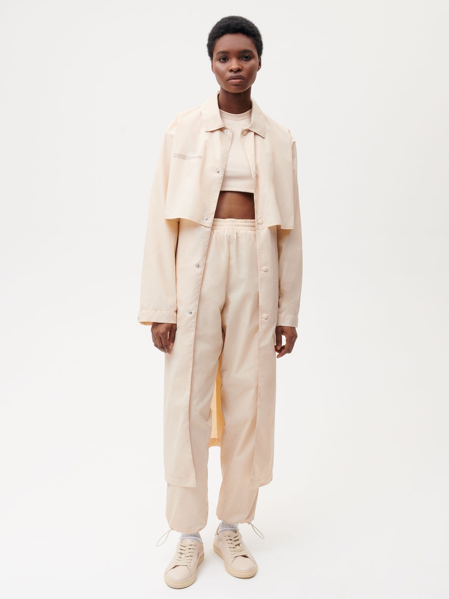 Womens Recycled Nylon Trench Coat - Sand - 3