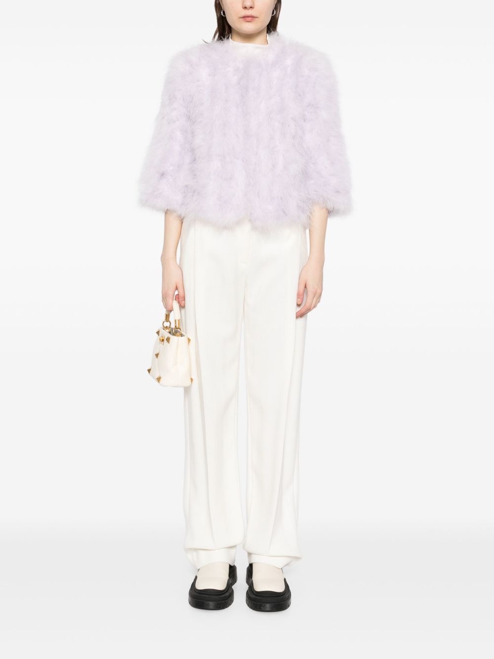 feather silk jacket - 2